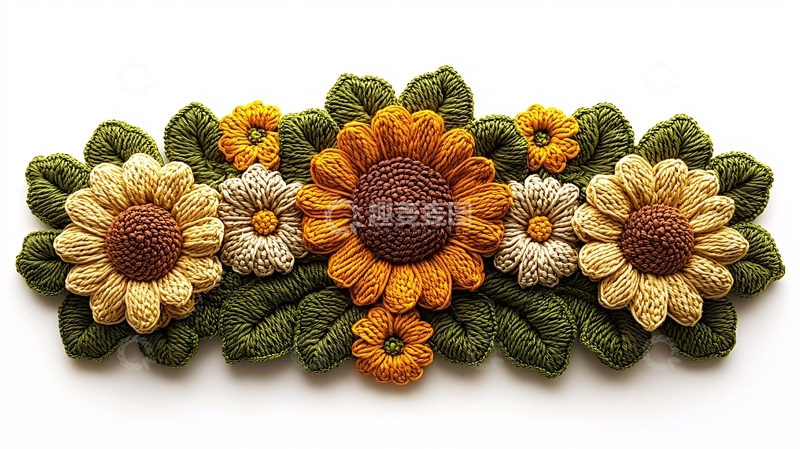 高清大图下载【趣麦麦图】手工编织向日葵花环