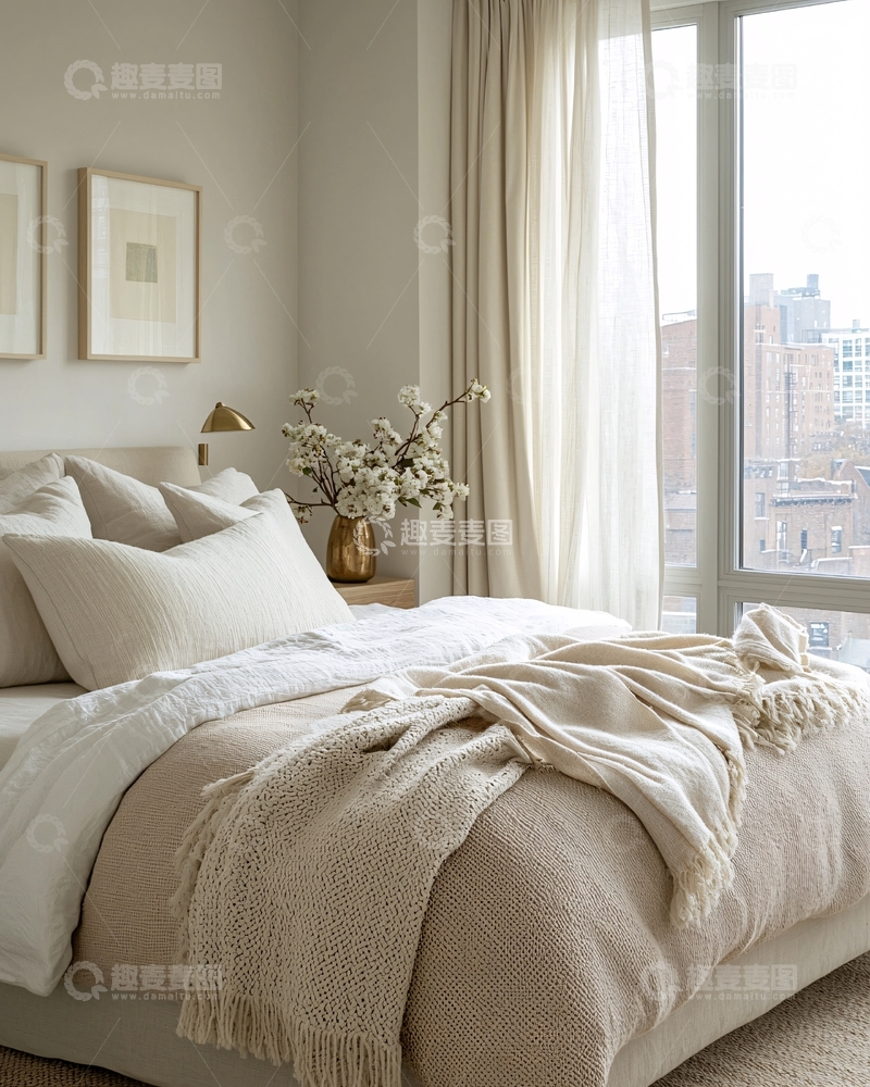 高清大图下载【趣麦麦图】极简风卧室ins风家居