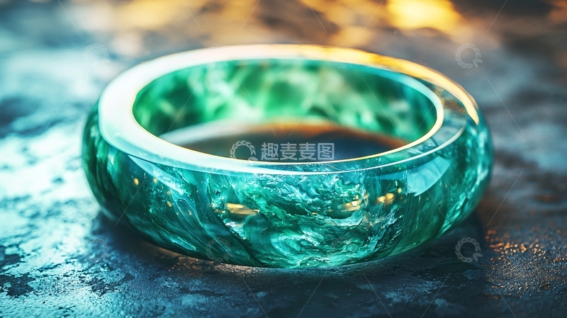 高清大图下载【趣麦麦图】碧绿色树脂手镯