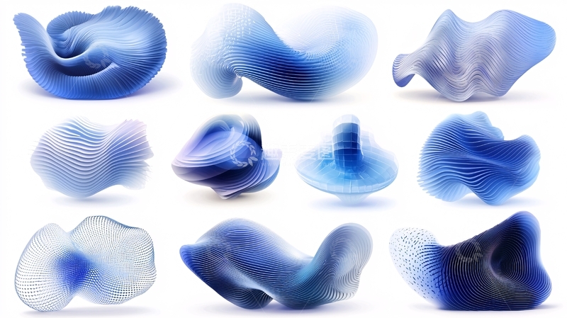 高清大图下载【趣麦麦图】抽象蓝色形状