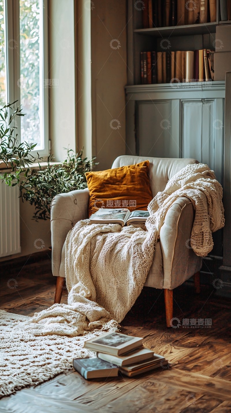 高清大图下载【趣麦麦图】舒适的休闲阅读角落