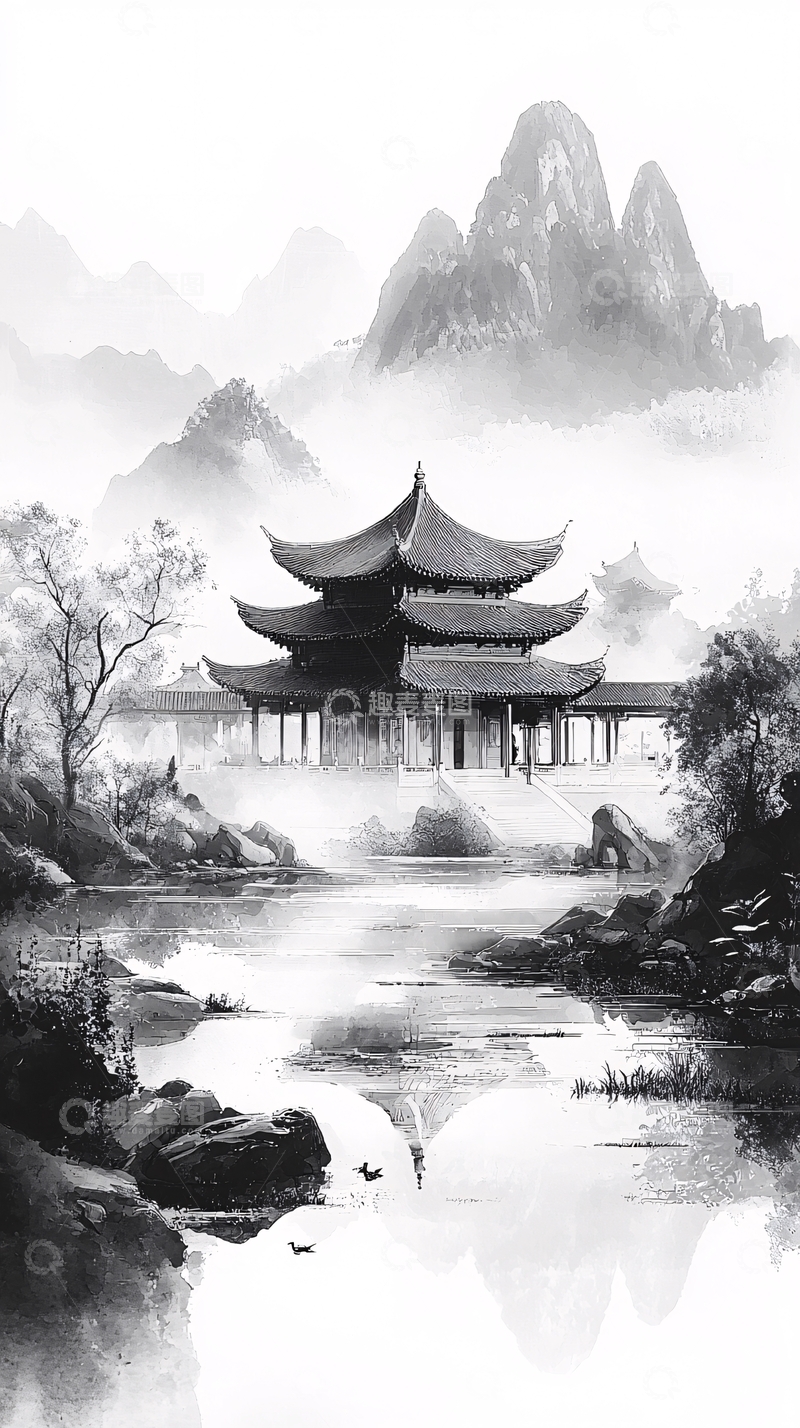 高清大图下载【趣麦麦图】水墨画