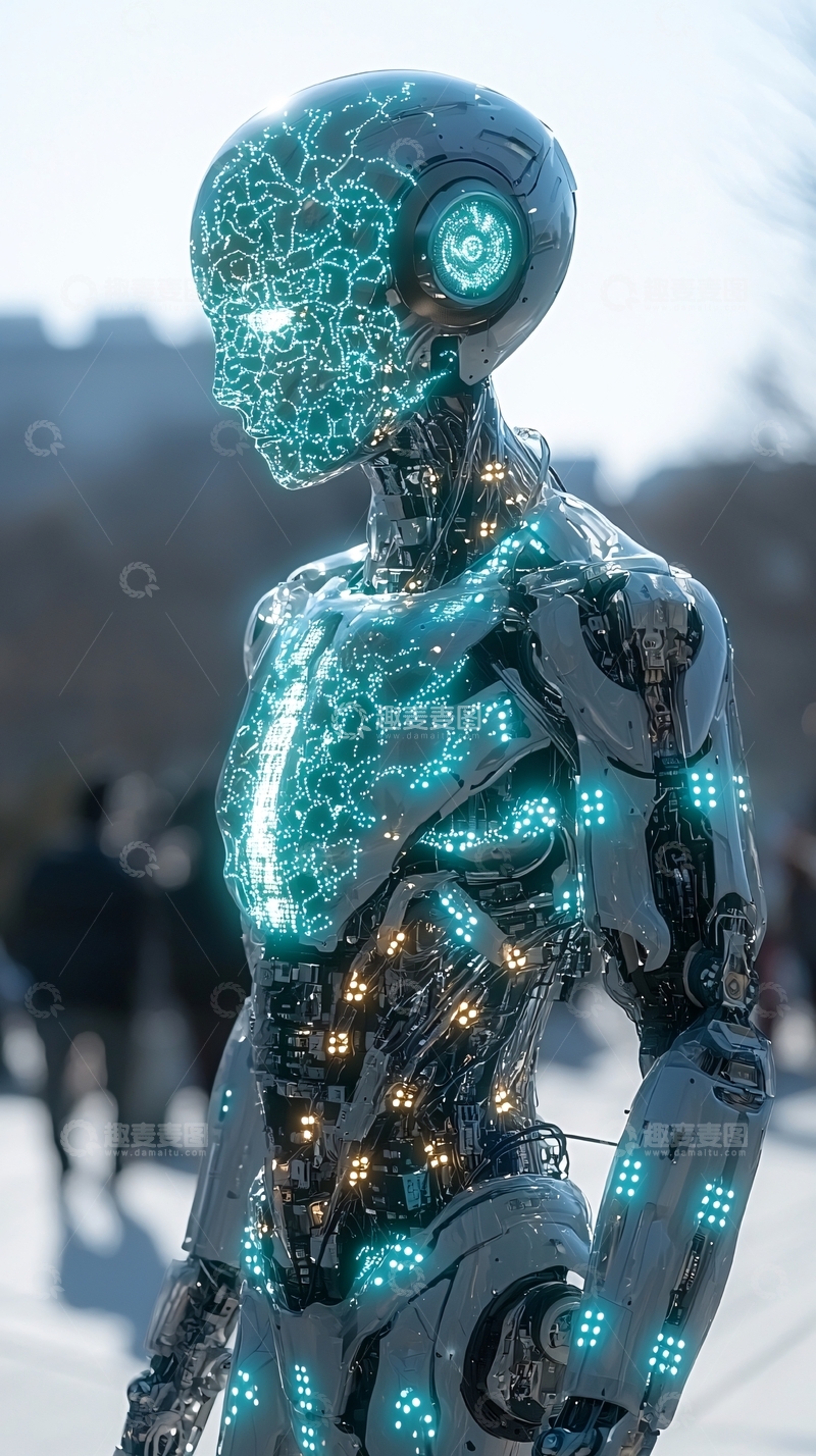 高清大图下载【趣麦麦图】未来都市机器人