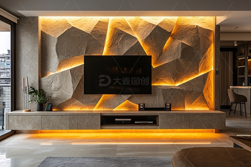 高清大图下载【趣麦麦图】现代简约电视背景墙