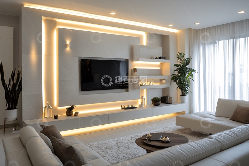 高清大图下载【趣麦麦图】现代简约电视背景墙