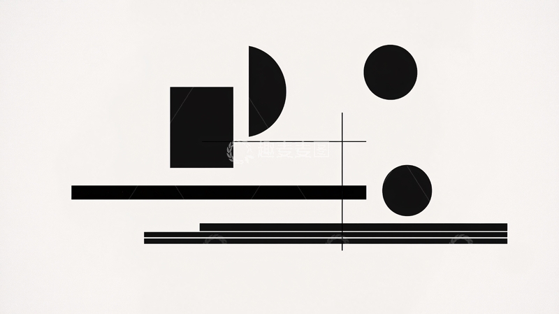 高清大图下载【趣麦麦图】黑白几何抽象画