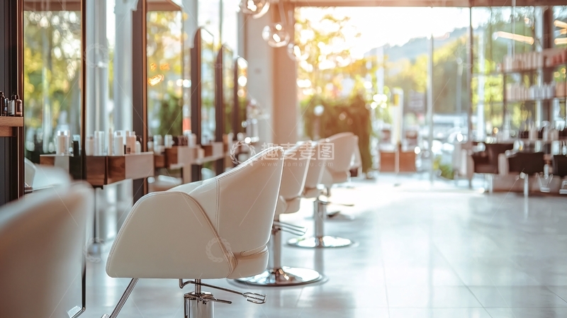 高清大图下载【趣麦麦图】明亮时尚的理发店室内