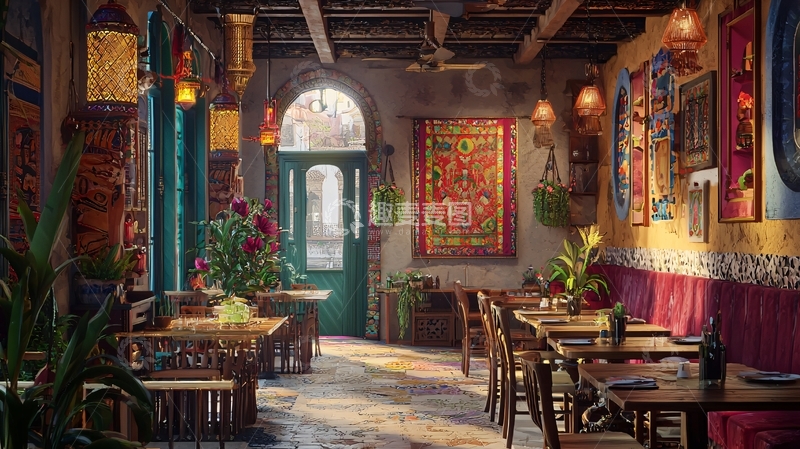 高清大图下载【趣麦麦图】复古异域风情咖啡馆