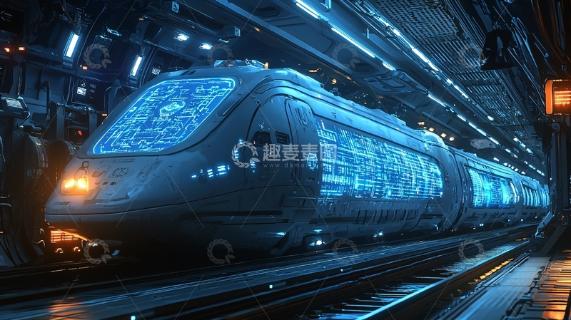 高清大图下载【趣麦麦图】未来科技高铁