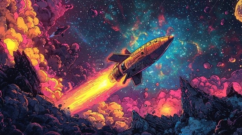 高清大图下载【趣麦麦图】宇宙飞船发射