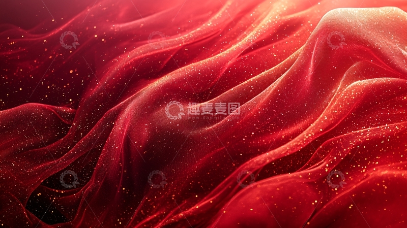 高清大图下载【趣麦麦图】红色丝绸质感背景