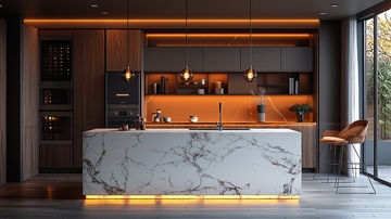 现代简约风格大理石岛台厨房