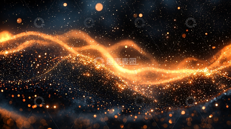 高清大图下载【趣麦麦图】金色流动的粒子