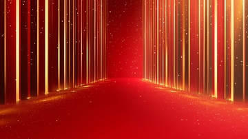 金色光柱红地毯通道