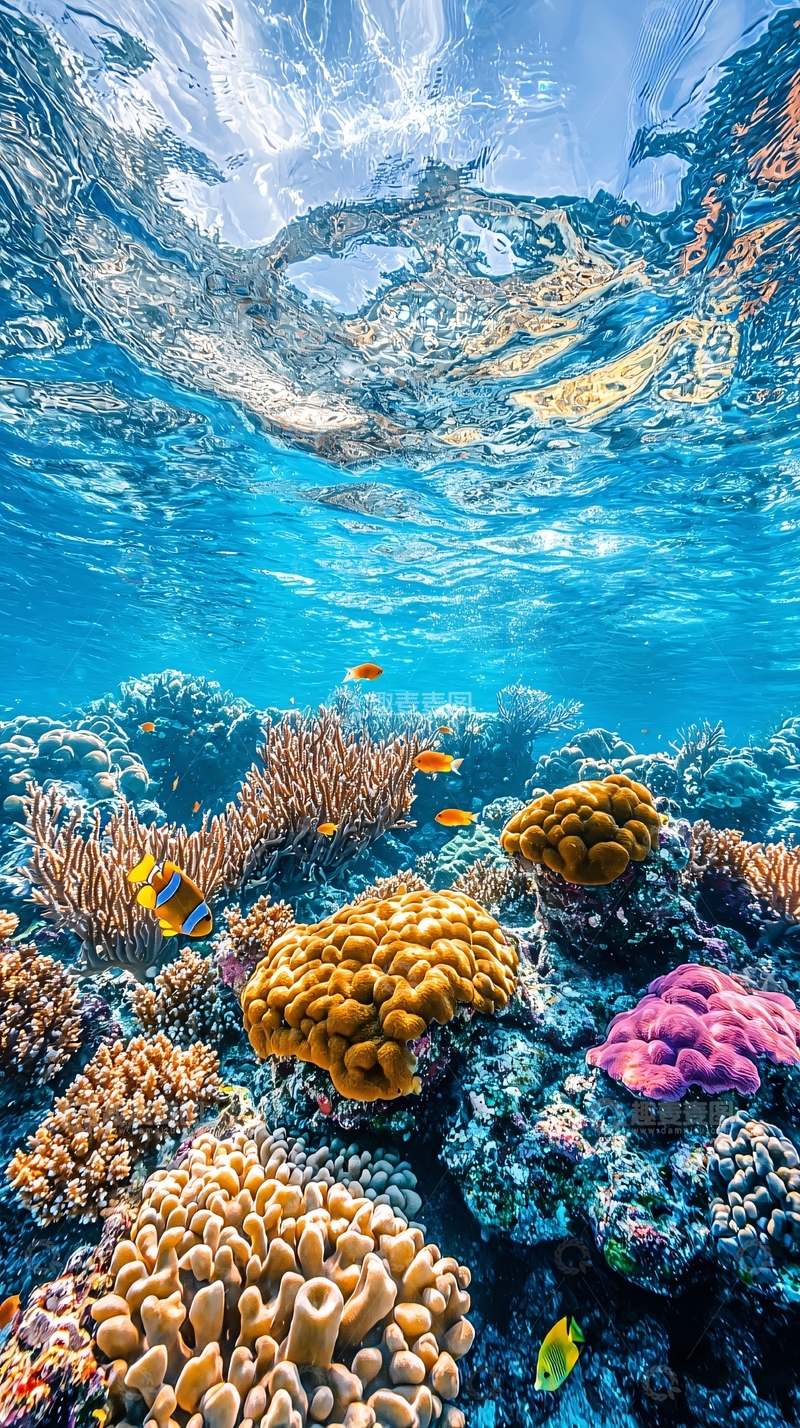 高清大图下载【趣麦麦图】水下珊瑚礁全景