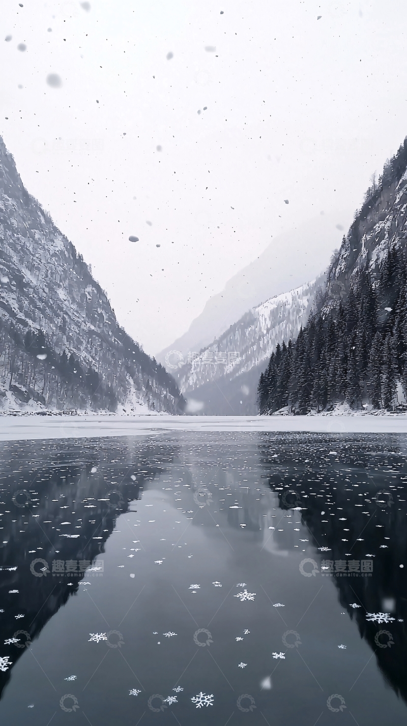 高清大图下载【趣麦麦图】冰雪湖泊