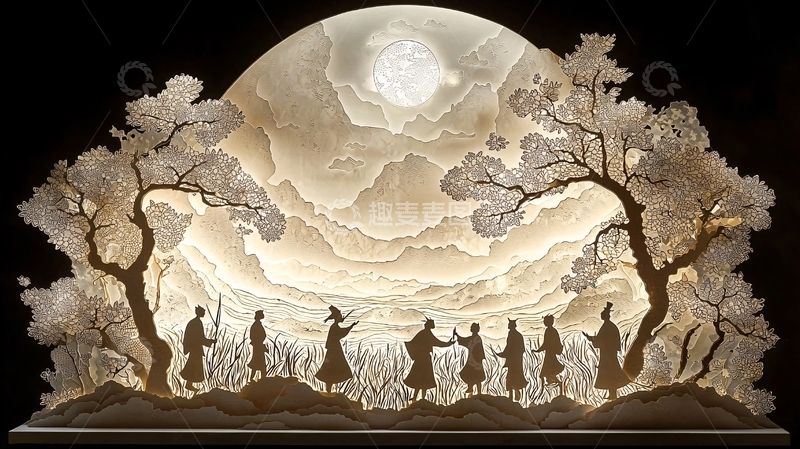 高清大图下载【趣麦麦图】剪纸灯饰