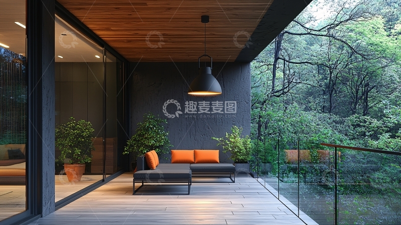 高清大图下载【趣麦麦图】现代风格的户外休闲露台