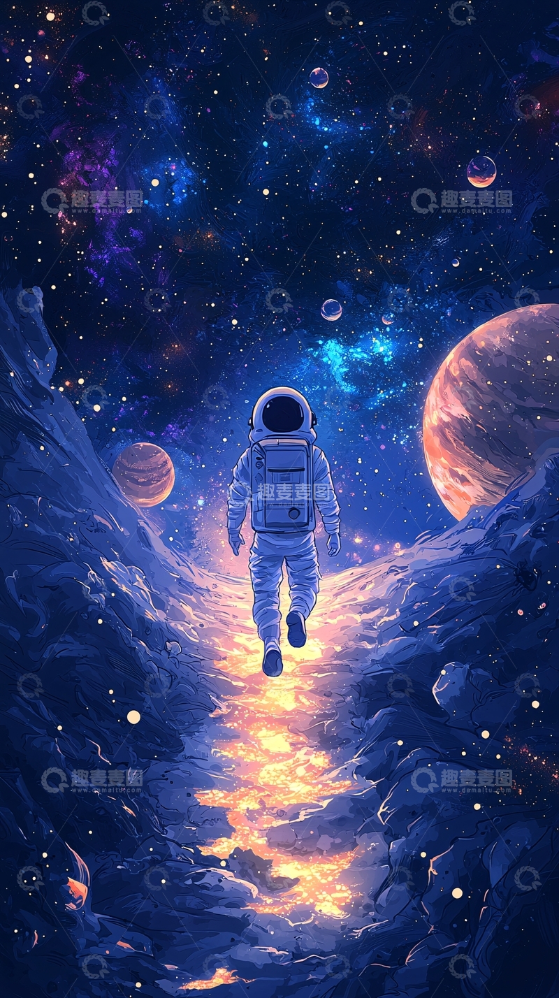 高清大图下载【趣麦麦图】太空宇航员