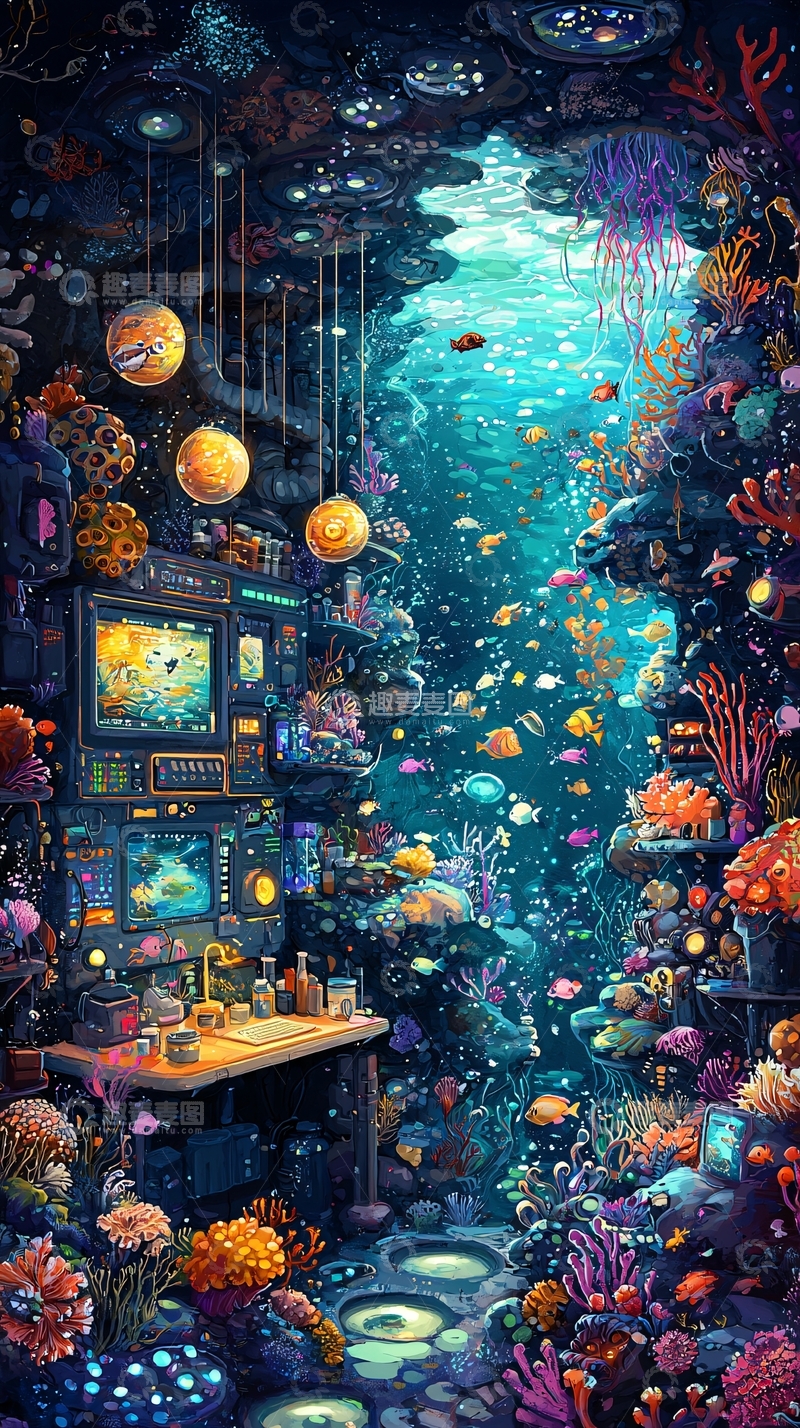 高清大图下载【趣麦麦图】海底实验室