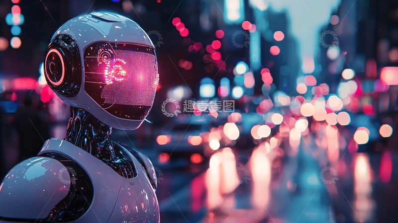 高清大图下载【趣麦麦图】未来城市中的机器人