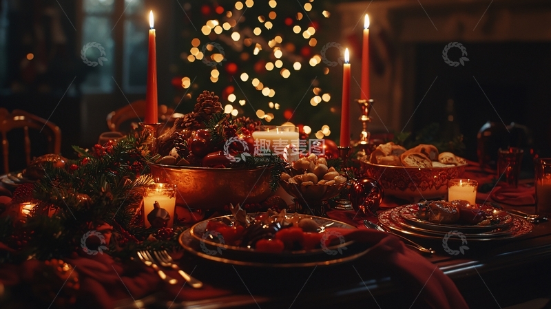 高清大图下载【趣麦麦图】圣诞节餐桌布置