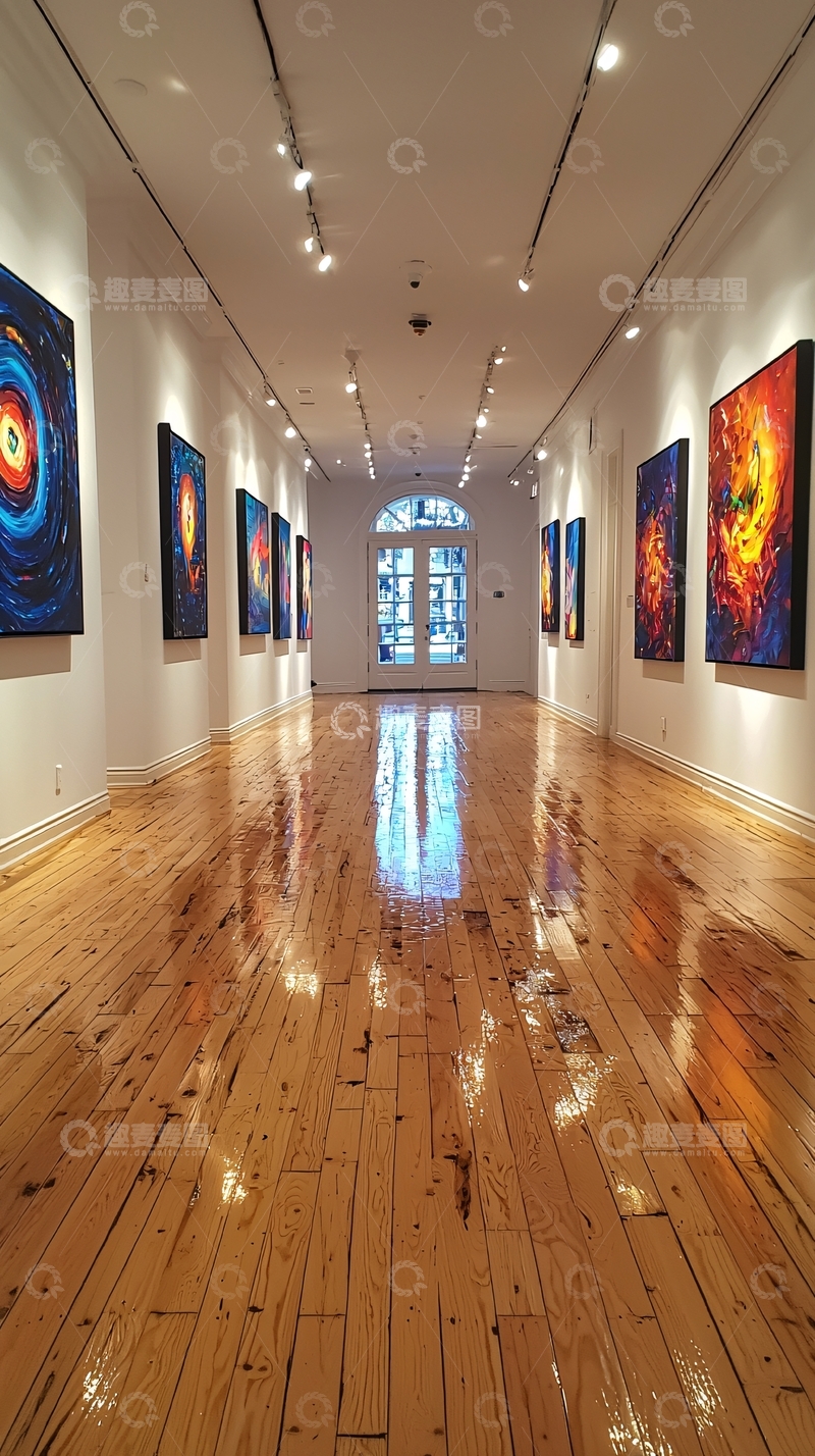 高清大图下载【趣麦麦图】画廊走廊的艺术展览