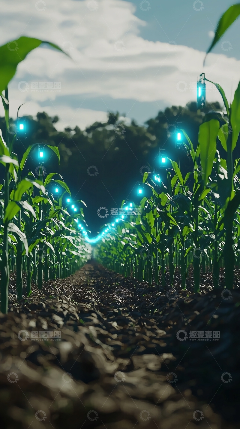 高清大图下载【趣麦麦图】未来科技感玉米田
