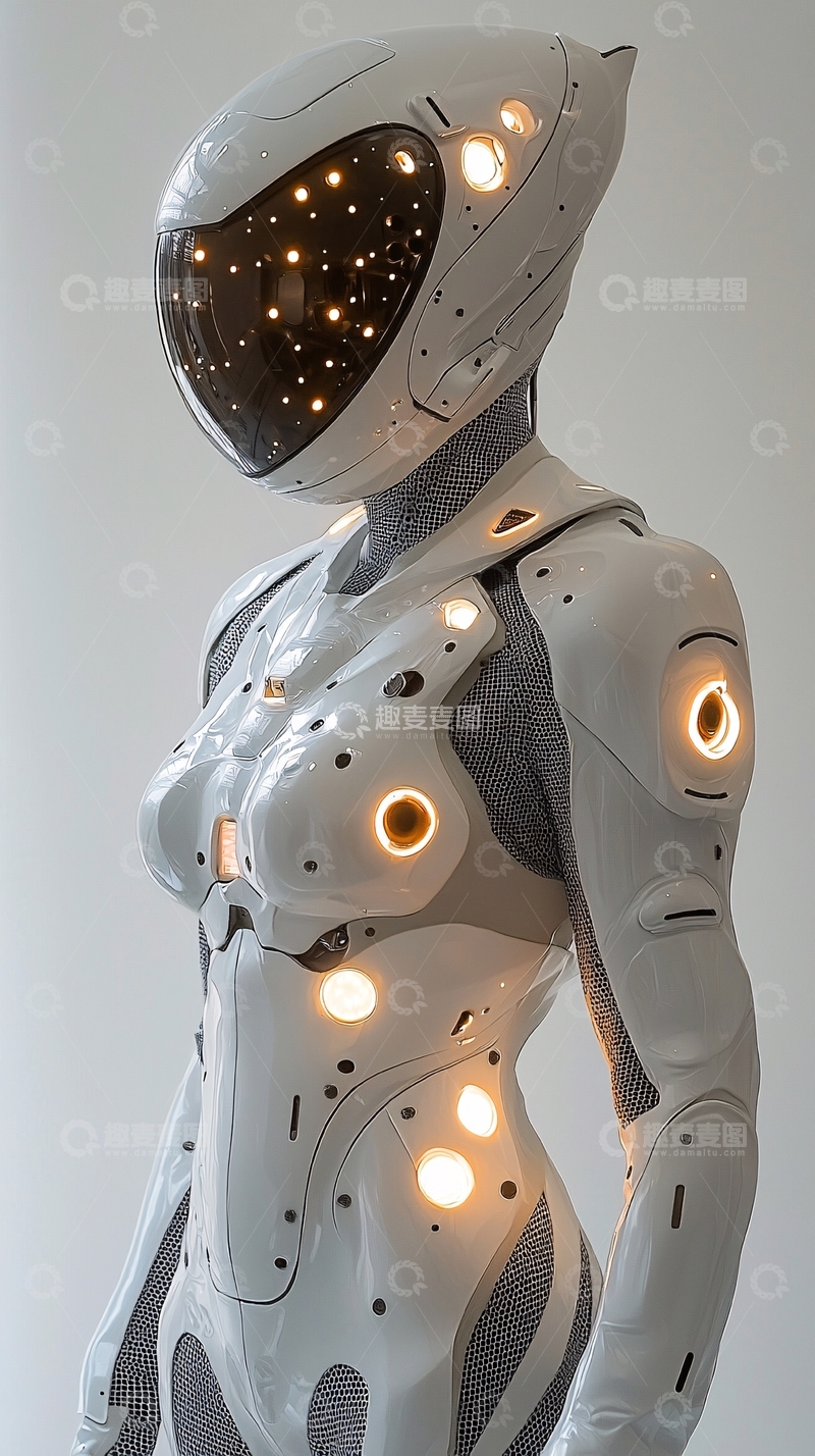 高清大图下载【趣麦麦图】未来科技女性机器人