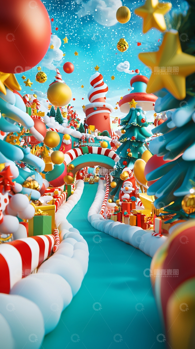 高清大图下载【趣麦麦图】圣诞节卡通场景