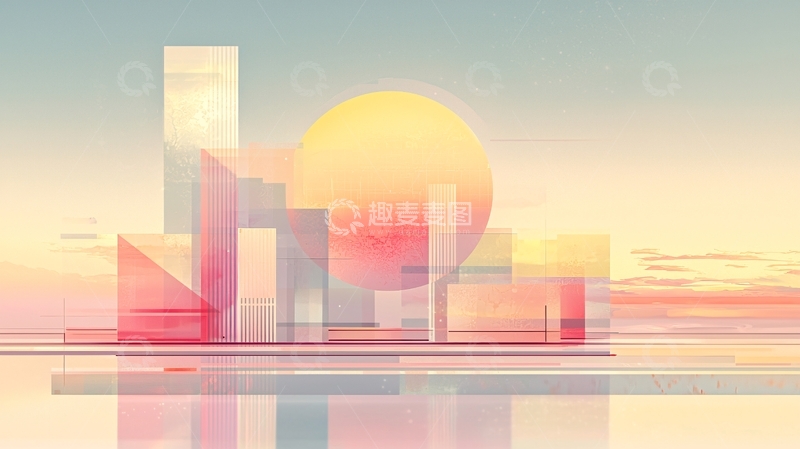 高清大图下载【趣麦麦图】抽象城市剪影