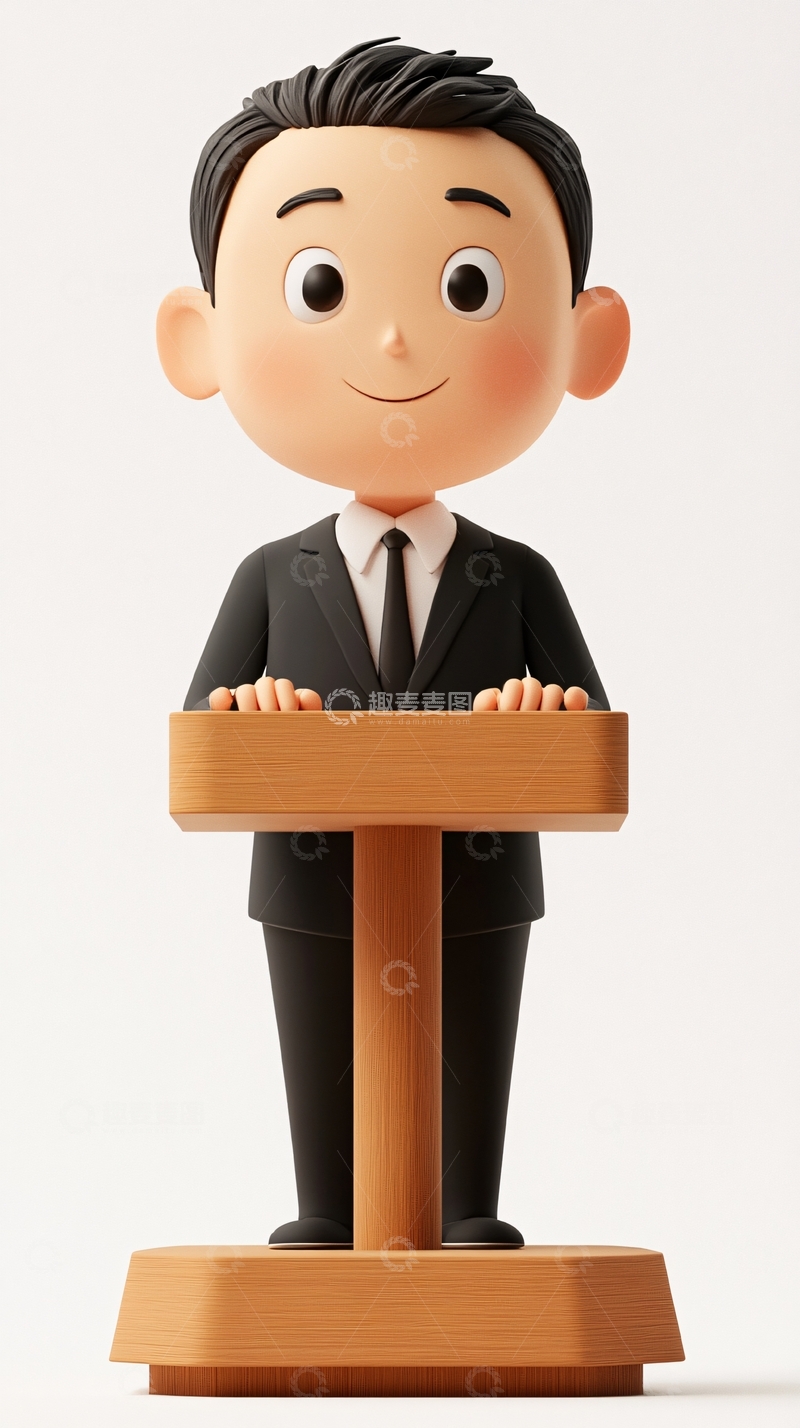高清大图下载【趣麦麦图】卡通人物演讲