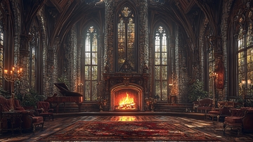 哥特式建筑室内场景