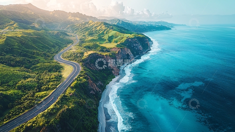 高清大图下载【趣麦麦图】海岸公路蜿蜒