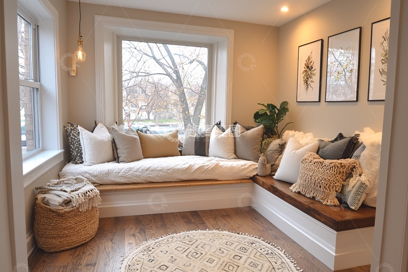 高清大图下载【趣麦麦图】窗边长条形座位