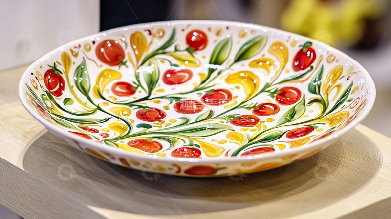 高清大图下载【趣麦麦图】手绘陶瓷水果盘