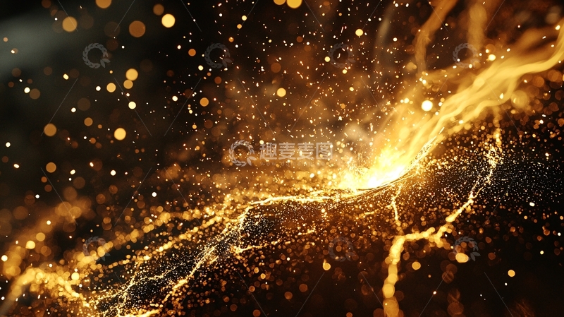 高清大图下载【趣麦麦图】金色火花四溅