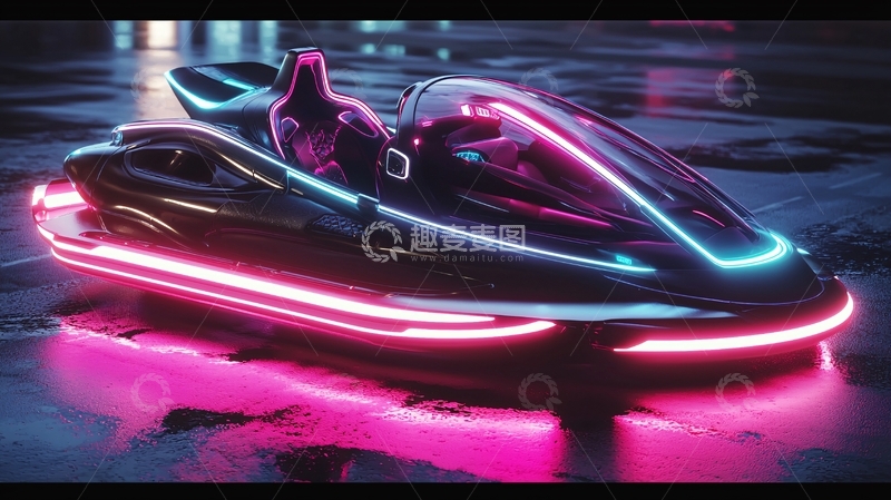 高清大图下载【趣麦麦图】未来感水上摩托