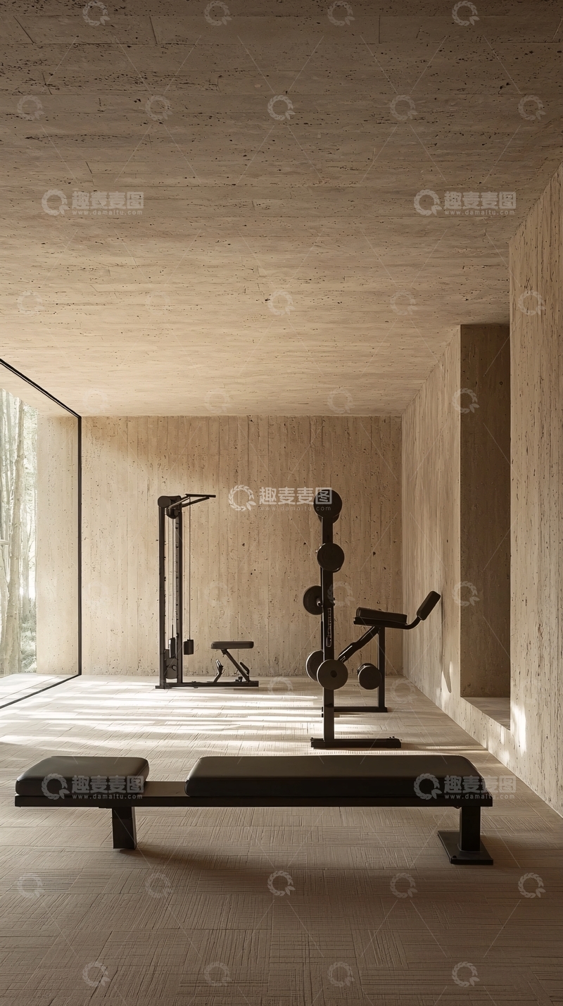 高清大图下载【趣麦麦图】极简风格室内健身房