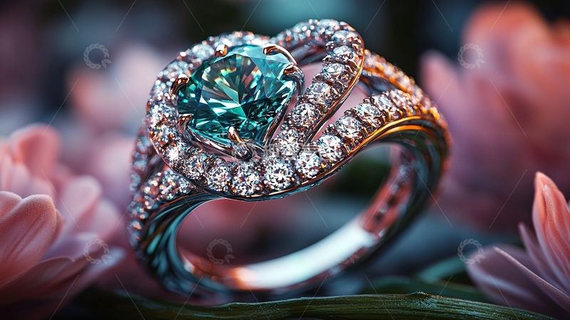 高清大图下载【趣麦麦图】绿宝石钻石戒指