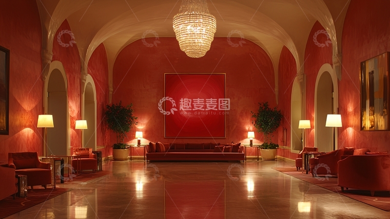 高清大图下载【趣麦麦图】红色大堂