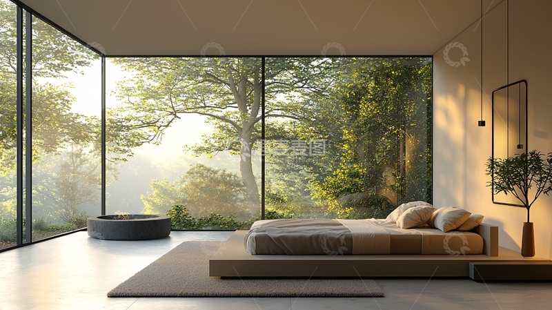 高清大图下载【趣麦麦图】极简卧室
