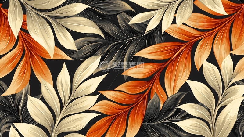 高清大图下载【趣麦麦图】秋季色彩树叶图案