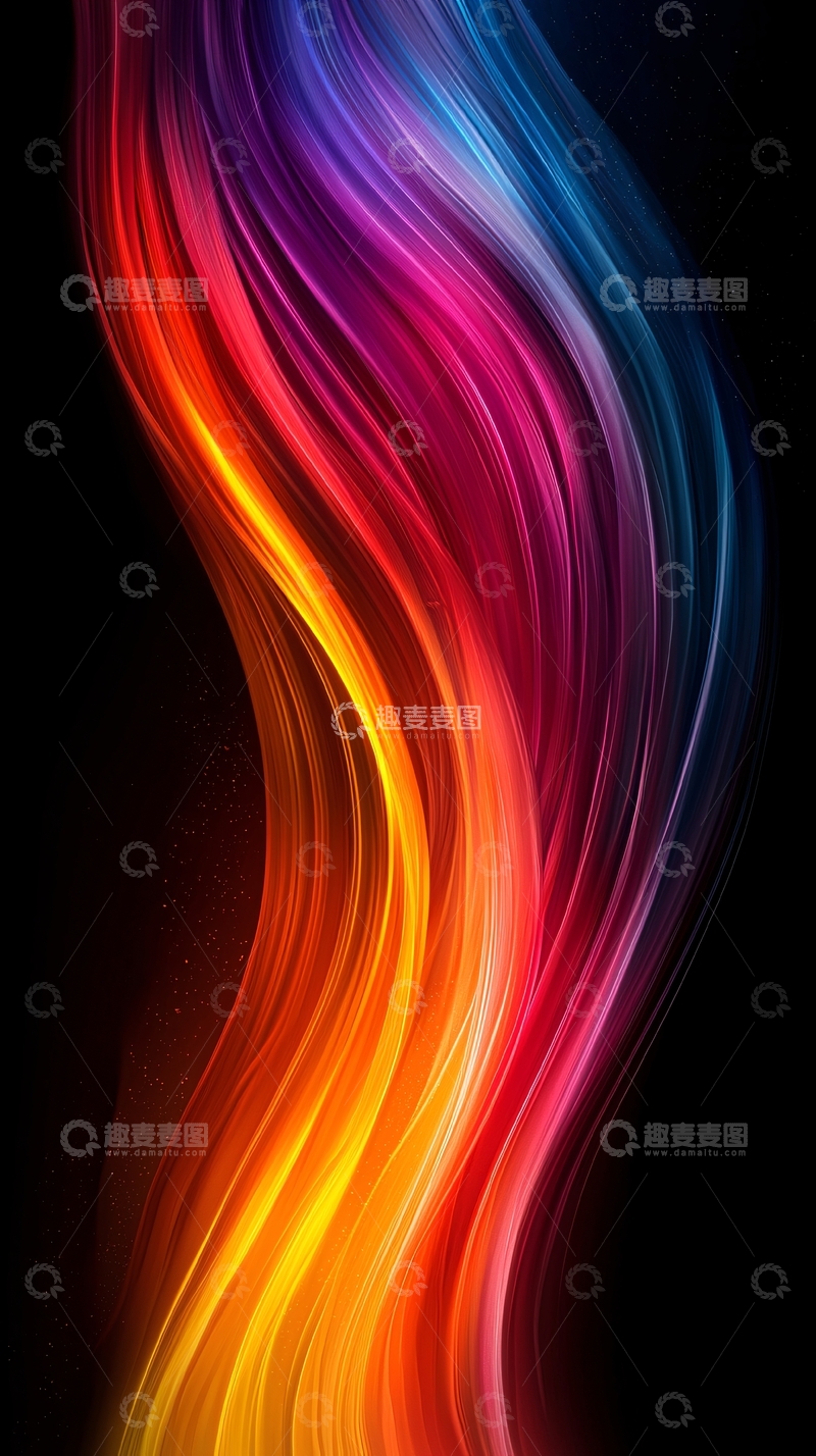 高清大图下载【趣麦麦图】彩色光线流动抽象背景