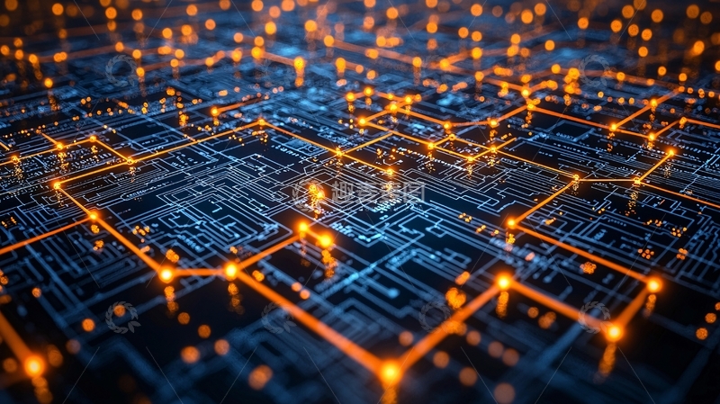 高清大图下载【趣麦麦图】互联电路发光节点