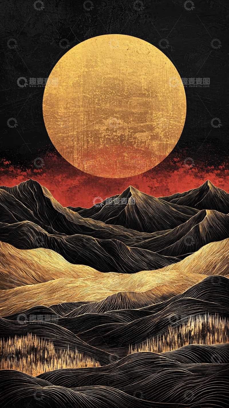 高清大图下载【趣麦麦图】金色月亮