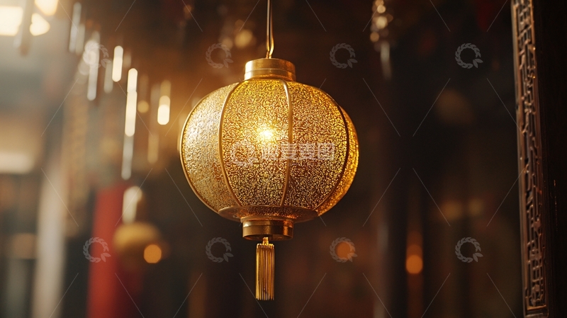 高清大图下载【趣麦麦图】金色中式宫灯