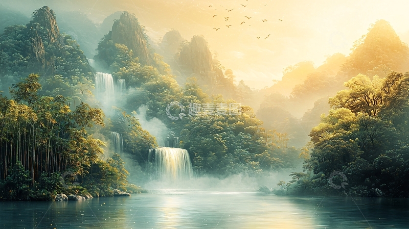 高清大图下载【趣麦麦图】山水如画