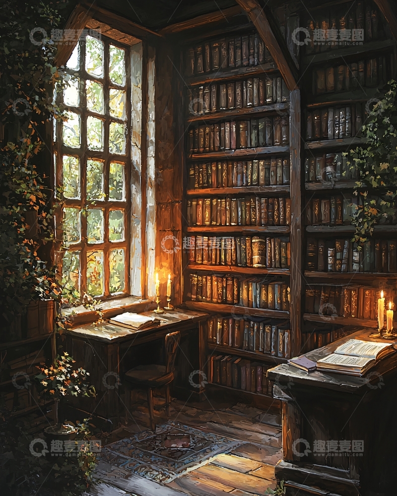 高清大图下载【趣麦麦图】古色古香的书房