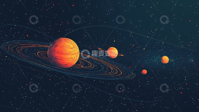 高清大图下载【趣麦麦图】星球环绕
